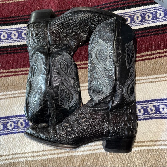 El General Black Embossed Cowboy Boots - Picture 9 of 11
